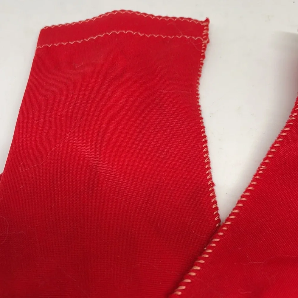 LEATHER SPUN NYLON GLOVES, red short 1950, VINTAGE, Size 6.5